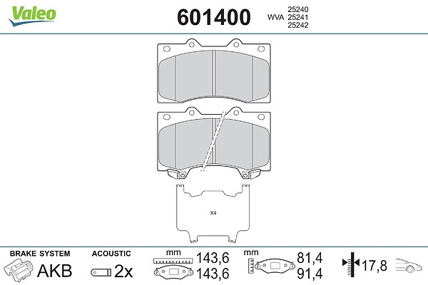 BRAKE PADS FRONT NISSAN PATROL III (Y62)
